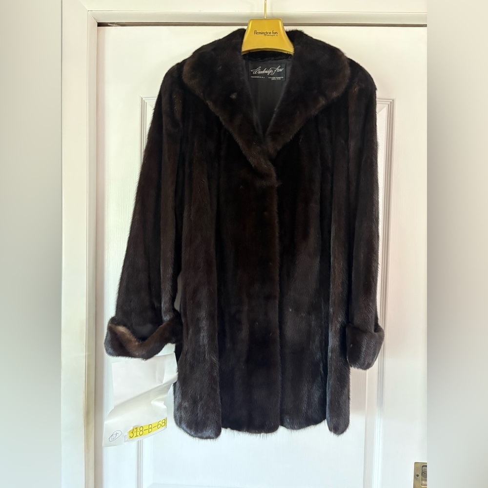 Deep Brown Mink Fur 3/4 Length Jacket